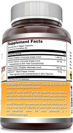 Amazing Formulas Turmeric Curcumin & Ginger with BioPerine Supplement | 1500 Mg Per Serving | 180 Veggie Capsules | Non-GMO | Gluten Free | Made in USA | Ideal for Vegetarians