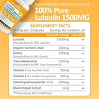 1500MG Liposomal Luteolin Supplement 8-in-1 Formula with Fisetin, Pea, Turmeric, Potent Flavonoid Absorption-Optimized Actives for Brain 60 Capsules