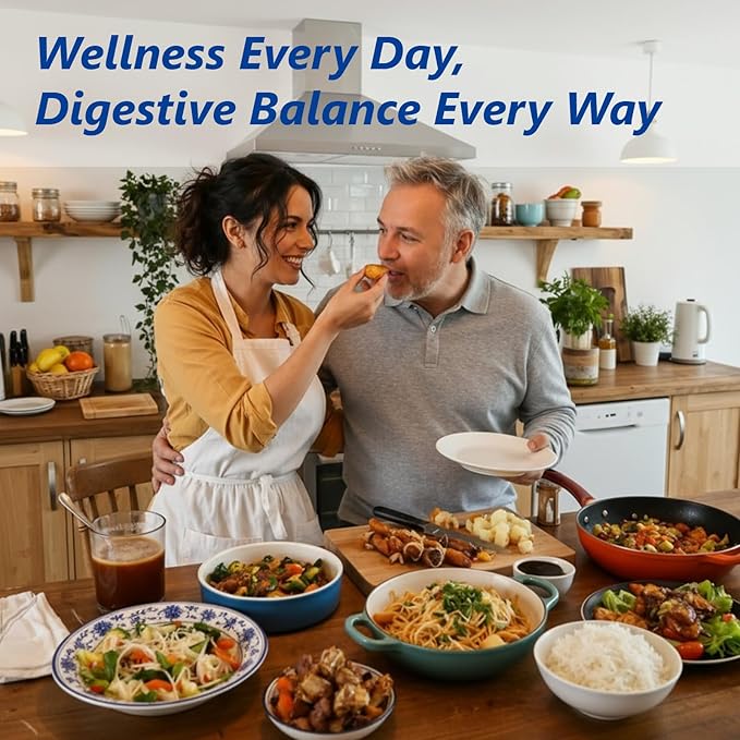 Digestive Enzymes Supplement with 100 Billion CFU Organic Probiotic & Prebiotic - Multi-Enzyme Formula for Women & Men - Supports Digestive & Gut Health, Aids Protein, Carb & Dairy Digestion, 60 Caps