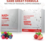1000mg High-Potency NAD Liquid Supplement, Nicotinamide Riboside & Resveratrol with PQQ, Boosts Cellular Energy, Focus & Healthy Aging - 2 Pc