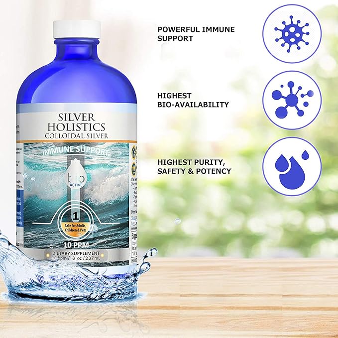 Colloidal Silver Liquid | 8 oz Glass Bottle by Silver Holistics