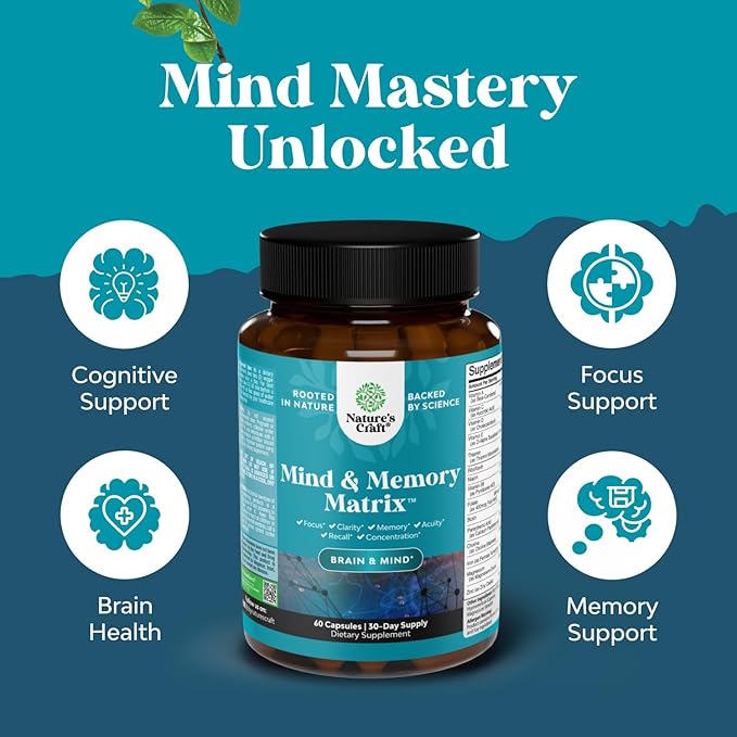 Bundle of Nootropic Brain Supplement - Mental Health & Clarity with VIT A B6 Riboflavin Niacin Thiamin Folate and Sam-E 200mg Mood Support Supplement - S-Adenosyl Methionine for Natural Relaxing Mood