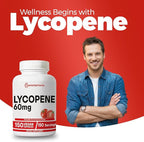 Lycopene Supplement for Men 60mg, 120 Capsules, Natural Tomato Extract Powder, 4 Month Supply, 100% Veg Lycopene Complex, Non-GMO and Gluten Free Carotenoid Supplement