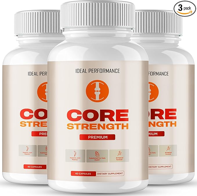 Core Strength Supplement Pills, Core Strength Capsules - All Natural Formula to Fortify Bones, Movement & Bolster Flexibility, CoreStrength Premium Health & Wellness Support Reviews (3 Pack)