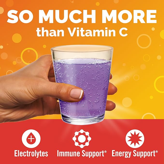 Emergen-C Elderberry Fizzy Drink Mix, Elderberry Immune Support, Natural Flavors, With High Potency Vitamin C, 18 Count
