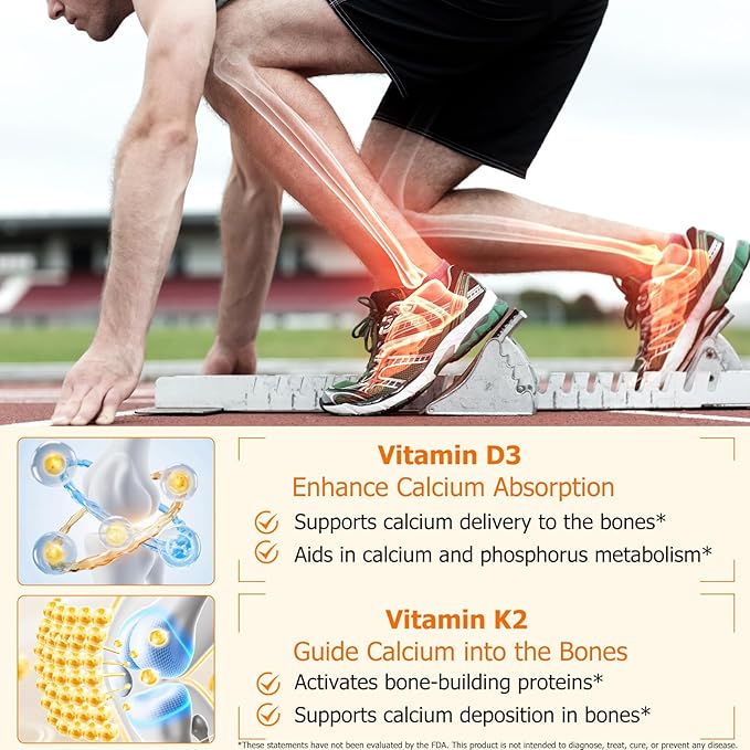 Vitamin D3 K2, D3 K2 Vitamin 10000 iu Supplement With Coconut Oil Softgels, 2 in 1 Formula 200 mcg (MK-7) Complex Softgels Support Calcium Absorption, Immune, Bone Health D3 K2 Vitamin - 120 Softgels
