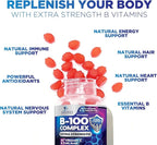 Vitamin B Complex Gummies - Extra Strength Super B Vitamin Gummy with Vitamin C For Immune Support - Energy Support Supplements with Folic Acid, Niacin, B6, B12 & Biotin for Men & Women - 120 Gummies