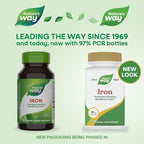 Nature's Way Iron, Promotes Healthy Red Blood Cells*, 18 mg from Iron Gluconate Per Serving, Gluten Free, 100 Capsules (Packaging May Vary)