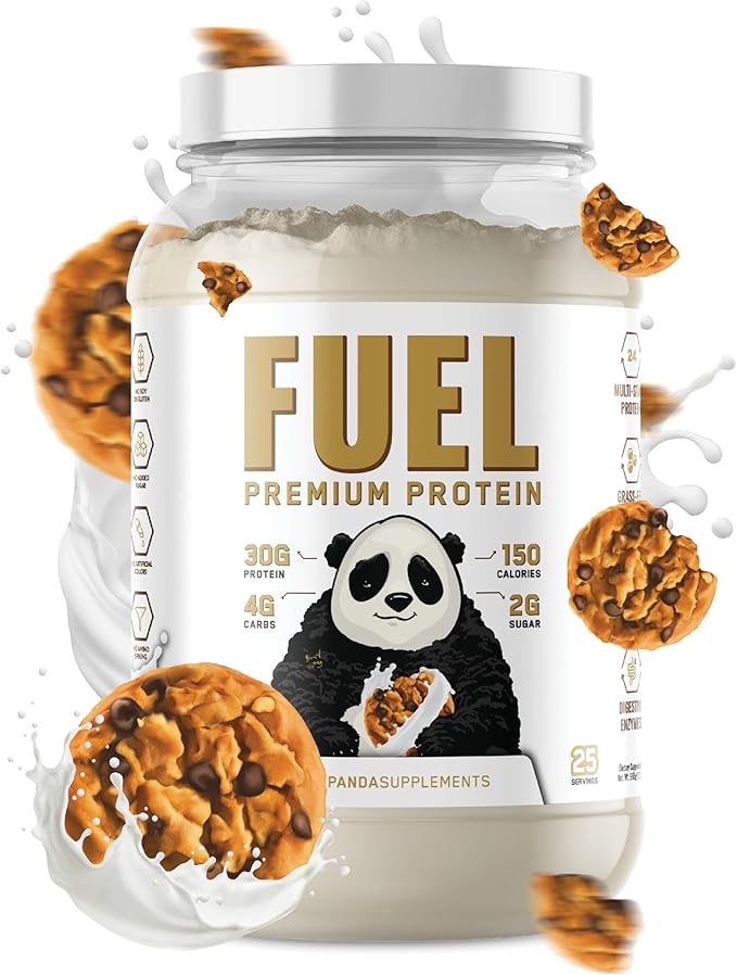 Underground Bio Labs Panda Fuel Premium Protein Whey,Hydrolyzed Collagen,Casein,Probiotics, Enzymes, Keto Friendly,Time Release, 25 Servings (2.5 Pound, Cookies & Cream)
