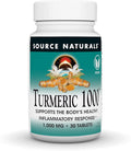 Source Naturals Turmeric 1000, Supports the Body’s Healthy Inflammatory Response*, 1,000mg - 30 Tablets
