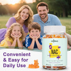 2Pcs NAC Supplement 1000mg for Adults & 500mg for Kids, Nac Supplement N-Acetyl Cysteine Gummies, Antioxidant Support, Vegan, Non-GMO, Sugar-Free – 120 Gummies
