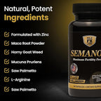 SEMANOID (60 Caps) Maximum Fertility Formula and Semen Volumizer - Advanced Fertility Ingredients and Male Prenatal Vitamin Blend, 1 Month Supply