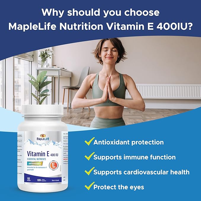 MapleLife Vitamin E 400IU - Natural - 100 softgels