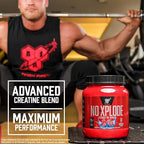 BSN Workout Bundle of NO XPLODE Pre Workout Powder Blue Raz, 30 Servings Amino X Muscle Recovery Intra Workout Support, Caffeine Free Blue Raz, 30 Servings