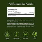 Swanson Saw Palmetto Full Spectrum Herbal Supplement for Men Seeking Prostate, Hair, and Urinary Health Support - 540 mg (250 Vegan Capsules)