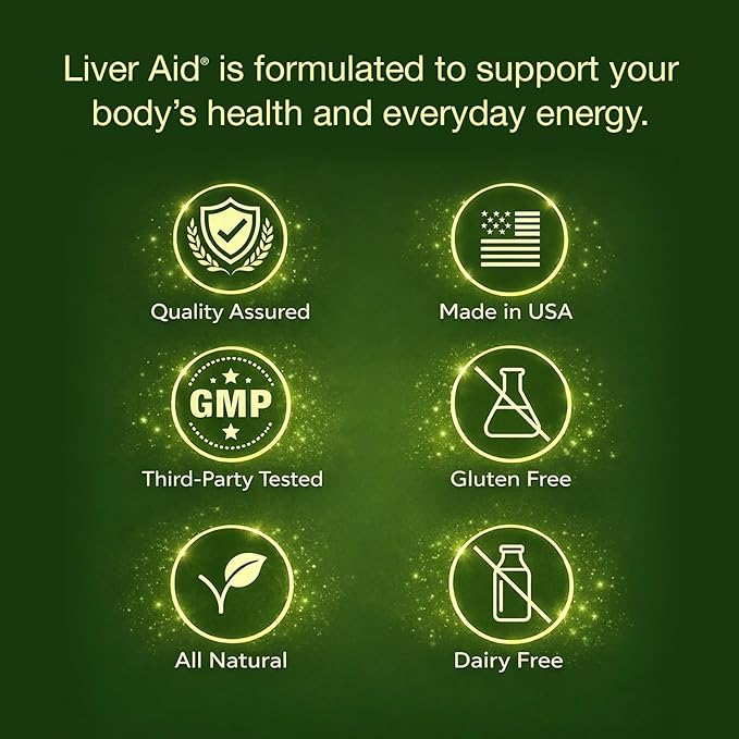 LIVERITE Liver Aid with Milk Thistle 60 Capsules, Supports Healthy Liver Function, Cleansing, Energy & Daily Wellness