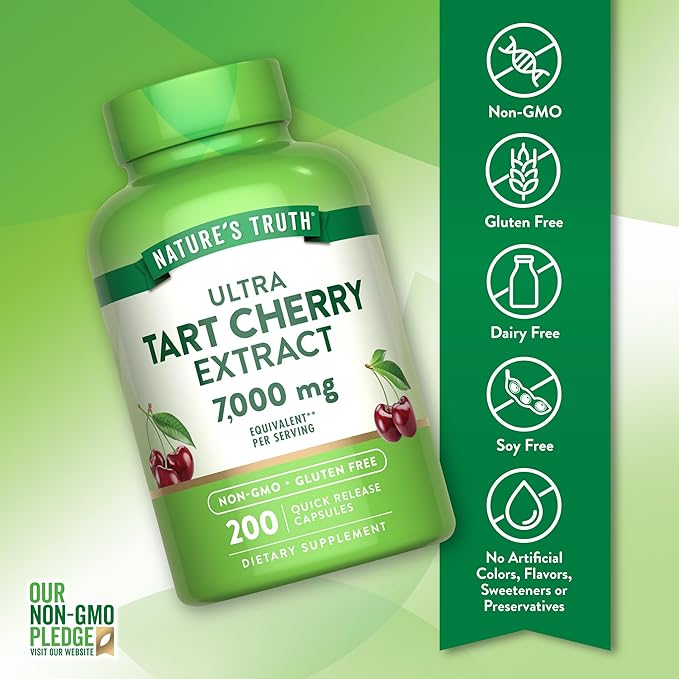 Nature's Truth Tart Cherry Extract Capsules | 200 Count | Non-GMO & Gluten Free Supplement