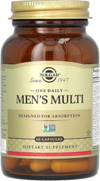 Solgar One Daily Men's Multivitamin Whole Body Support Supplement, Highly Absorbable Delayed Release One Daily Multi Vitamin Capsules for Men - Immune Heart Energy Stress & Muscle Health, 60 Servings