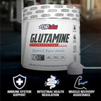 EHP Labs L Glutamine Powder Amino Acids - L-Glutamine, Workout Recovery, Immune Health & Gut Health Support (500g) - 100 Servings