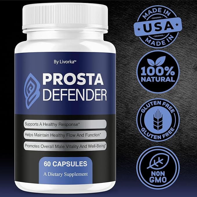 ProstaDefender - Official ProstaDefender Capsules Support Supplement Premium Advanced Natural Formula Daily Pills Multivitamin for Overall Health & Wellness, 60 Capsules for 1 Month