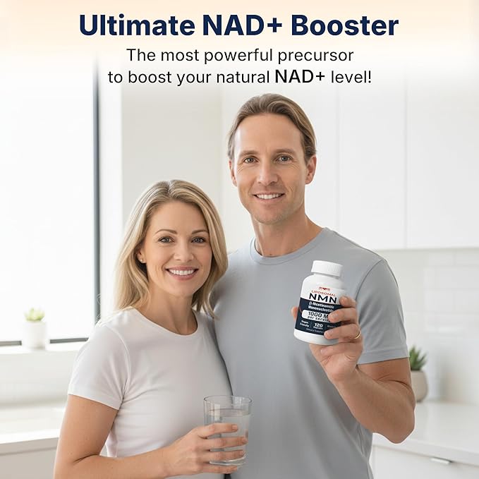 NMN Supplement 1000 mg Pure Nicotinamide Mononucleotide - NAD Precursor for Energy, Cellular Renewal & Longevity Support - Mitochondrial Support 120 Capsules - Vegan, Non GMO, Gluten Free