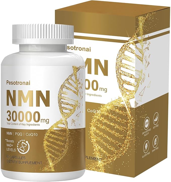 nmn Supplement 1000mg Pure Organic with Resveratrol - 3-in-1 Advanced Formula for NAD+ Boost, Cellular Energy & Anti-Aging - 99% Pure NMN, Supports Immune & Muscle Health - 60 Vegan Capsules,