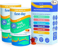 FIRST DAY Kids Multivitamin Gummies Age 4+, Strawberry & Orange - Kids Vitamins Multivitamin Gummy A C D3 K2 B1 B2 B6 B12 Folate, Immunity & Brain Function, Vegan - 60 Day Supply, Packaging May Vary