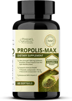 Rawleigh Propolis Max: 60 Vegetarian Softgels - Brazilian Green Propolis with Phenolic, Flavonoid & Artepillin C Compounds & Vitamin E - Supports Immunity, Wellness