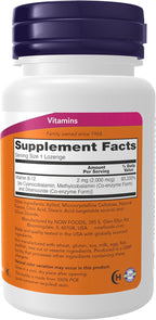 NOW Foods Supplements, B-12 2,000 mcg, Energy Production*, Nervous System Health*, 100 Lozenges
