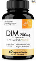Sandhu's DIM Supplement 200 mg -60 Capsules - Diindolymethane with Ashwagandha & Bioperine Hormone Balance for Women & Men, Hormonal Acne Supplements