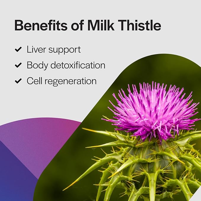 PureFormulas Milk Thistle Supreme 250 mg – Liver Health & Antioxidant Support – Non-GMO Vegetarian Capsules – 60 Count