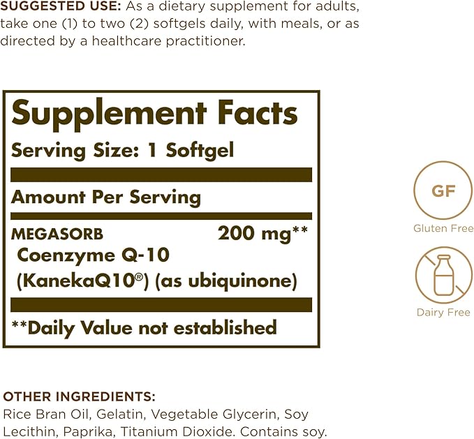 Coq-10 200 Milligrams 200 Milligrams 30 Sgels