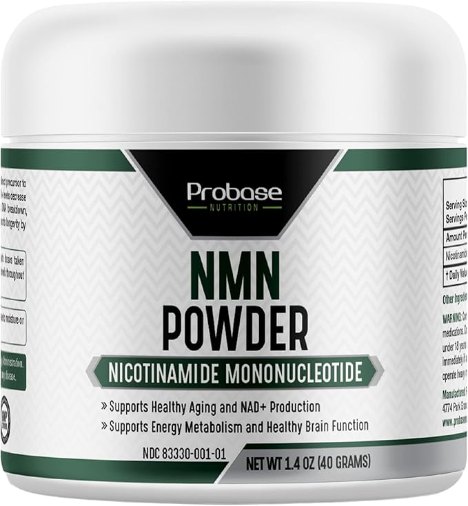 Probase Nutrition Longevity Pure NMN Powder 40 Grams - Ultra-Pure, Fully Stabilized, Pharmaceutical Grade NMN to Boost NAD+, Nicotinamide Mononucleotide Powder Supplement