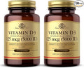 Solgar Vitamin D3 (Cholecalciferol) 10 mcg (400 IU) - 100 Softgels, Pack of 2 - Helps Maintain Healthy Bones & Teeth - Immune System Support - Non-GMO, Gluten Free, Dairy Free - 200 Total Servings