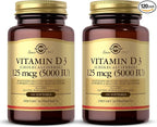 Solgar Vitamin D3 (Cholecalciferol) 10 mcg (400 IU) - 100 Softgels, Pack of 2 - Helps Maintain Healthy Bones & Teeth - Immune System Support - Non-GMO, Gluten Free, Dairy Free - 200 Total Servings