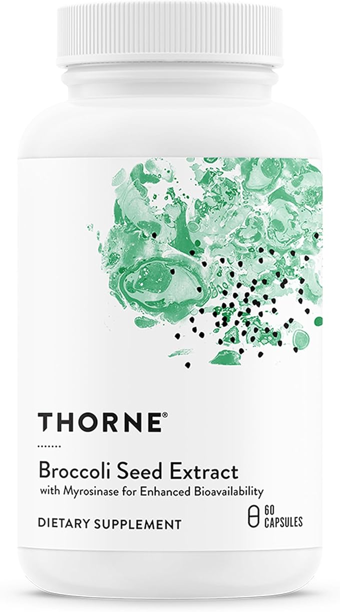 THORNE - Broccoli Seed Extract - Supports Liver Detox & Provides Antioxidant Support* - Sulforaphane Glucosinolate (SGS), Vitamin C & Mustard Powder Supplement - Third-Party Certified - 60 Capsules