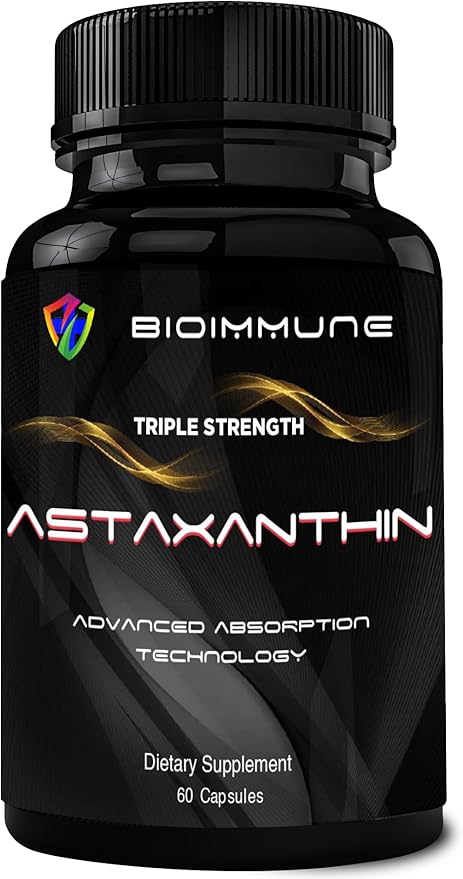 BioImmune Triple Strength AstaQuil™ Astaxanthin 12mg Enhanced Absorption, 60 Softgels w/Organic Coconut Oil. Powerful Antioxidant for Eye, Joint & Heart Health.
