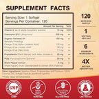 CoQ10 200mg Softgels with Vitamin E & Omega 3-6 -9 & PQQ - High Absorption Coenzyme Q10 with Bioperine | Maximum Antioxidant | Heart Supports & Cellular Energy Production Supplement | 120 Servings