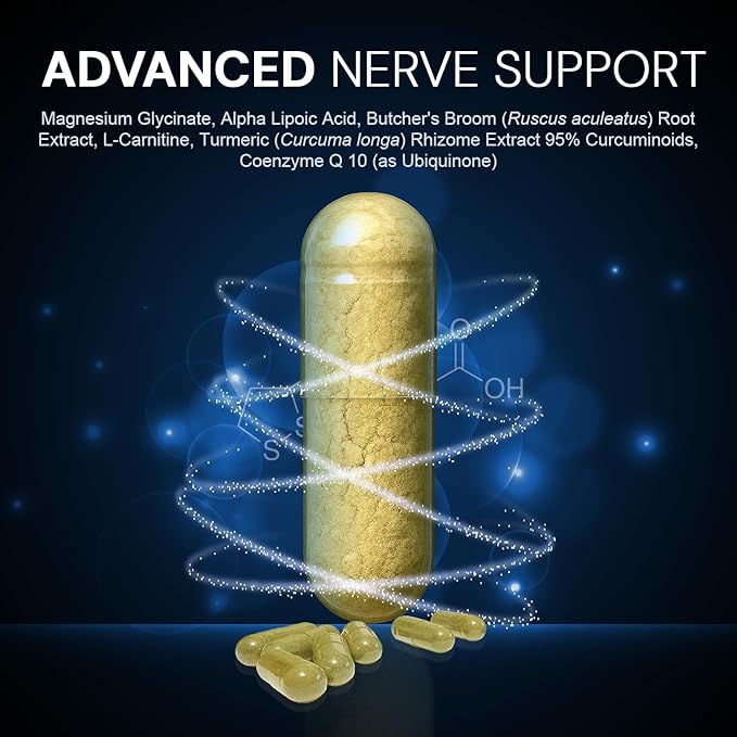 Nerve Recovery Pro – Nerve Support Supplement with Alpha Lipoic Acid, Turmeric & Acetyl-L-Carnitine – Supports Healthy Nerve Function, Circulation & Blood Flow – 30 Capsules - 1 Pack