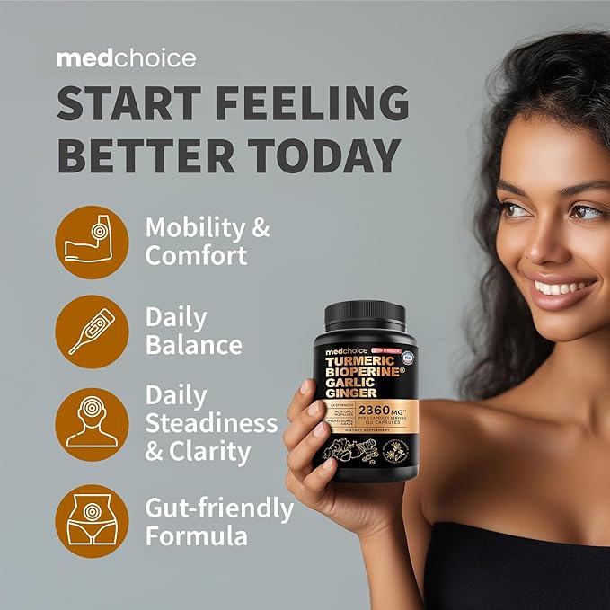Extra Strength Turmeric Capsules - High-Absorption 2360 mg Curcumin Supplements, Non-GMO Blend for Digestive Comfort & Daily Support - Organic Turmeric Supplement with Black Pepper (120ct, Pack of 1)