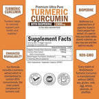 Triple Strength Omega 3 Fish Oil Softgels (2 Month Supply) Plus Turmeric Curcumin with Black Pepper Extract 1500mg Complex (2 Month Supply)