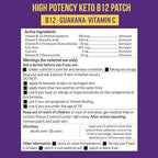 Keto Patch with B12 Methylcobalamin and Vitamin Guarana B12 Patch for Energy - 30 Day Supply Keto & Vitamin B12 Patches - Made in The USA