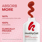 Healthycell Heart & Vascular Health Daily Liquid Supplement - Cardiovascular Support with Beet Root Powder, Resveratrol, CoQ10, Omega-3 & Vitamin K - 30 Gel Packs
