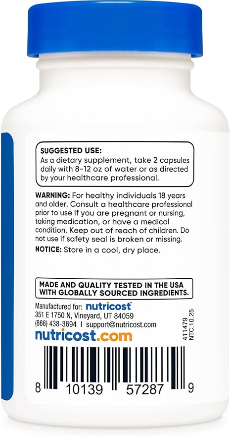 Nutricost Berberine HCl 1200mg , 60 Vegetarian Capsules - Gluten Free & Non-GMO