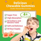 Magnesium Gummies for Kids - Magnesium Glycinate Gummies with L-Theanine, Vitamin B6, D3 for Kids & Adults Sleep, Calm, Relaxation, Brain, Bones, Muscle Relief, Sugar Free Banana & Strawberry 60ct