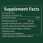 Eyebright Herb Eye Health Drops, Bilberry & Lutein Liquid Extract Herbal Supplement for Eye Strain Relief & Sight Care Support. Euphrasia Officinalis, Arándanos, Luteína para Los Ojos. 2oz