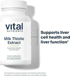 Vital Nutrients Milk Thistle Extract 250mg - Vegan Milk Thistle Supplement for Liver Function & Detox - Antioxidant Support for Glutathione Production - Gluten, Dairy, Soy Free - Non-GMO - 60 Capsules