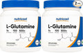 Nutricost L-Glutamine Powder (500 Grams) Unflavored - Gluten Free & Non-GMO, 100 Servings (Pack of 2)