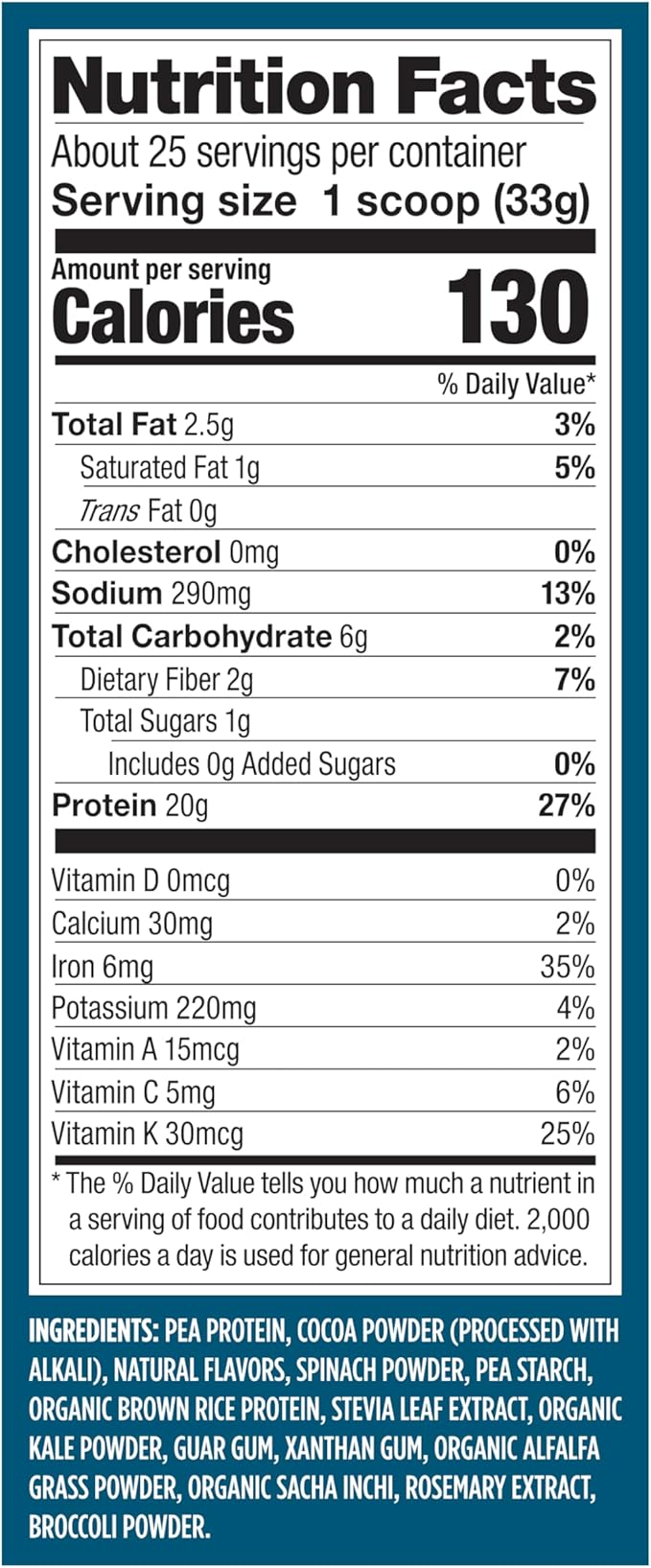 Vega Premium Protein + Supergreens, Chocolate – 20g Vegan Protein, Dairy & Gluten Free, 28.8 oz, 25 Servings (Pack of 12)