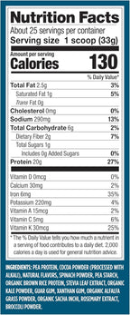 Vega Premium Protein + Supergreens, Chocolate – 20g Vegan Protein, Dairy & Gluten Free, 28.8 oz, 25 Servings (Pack of 12)